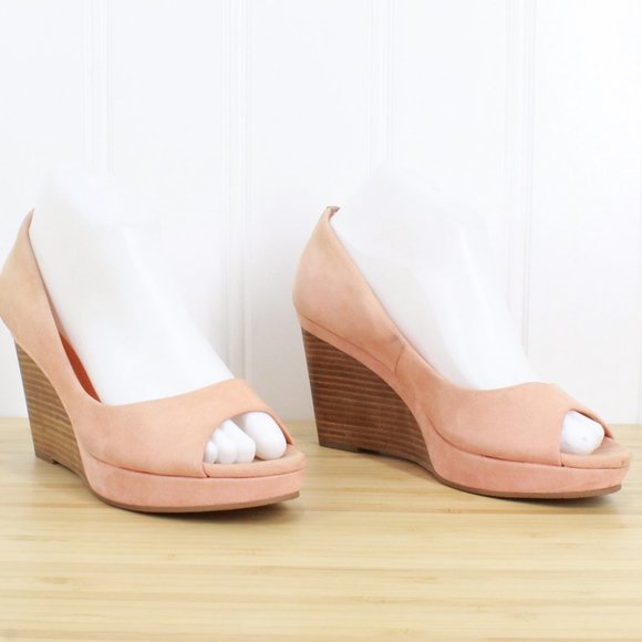COLE HAAN Peep Toe Wedge Pump Heels Shoes 8.5 B - Picture 3 of 9